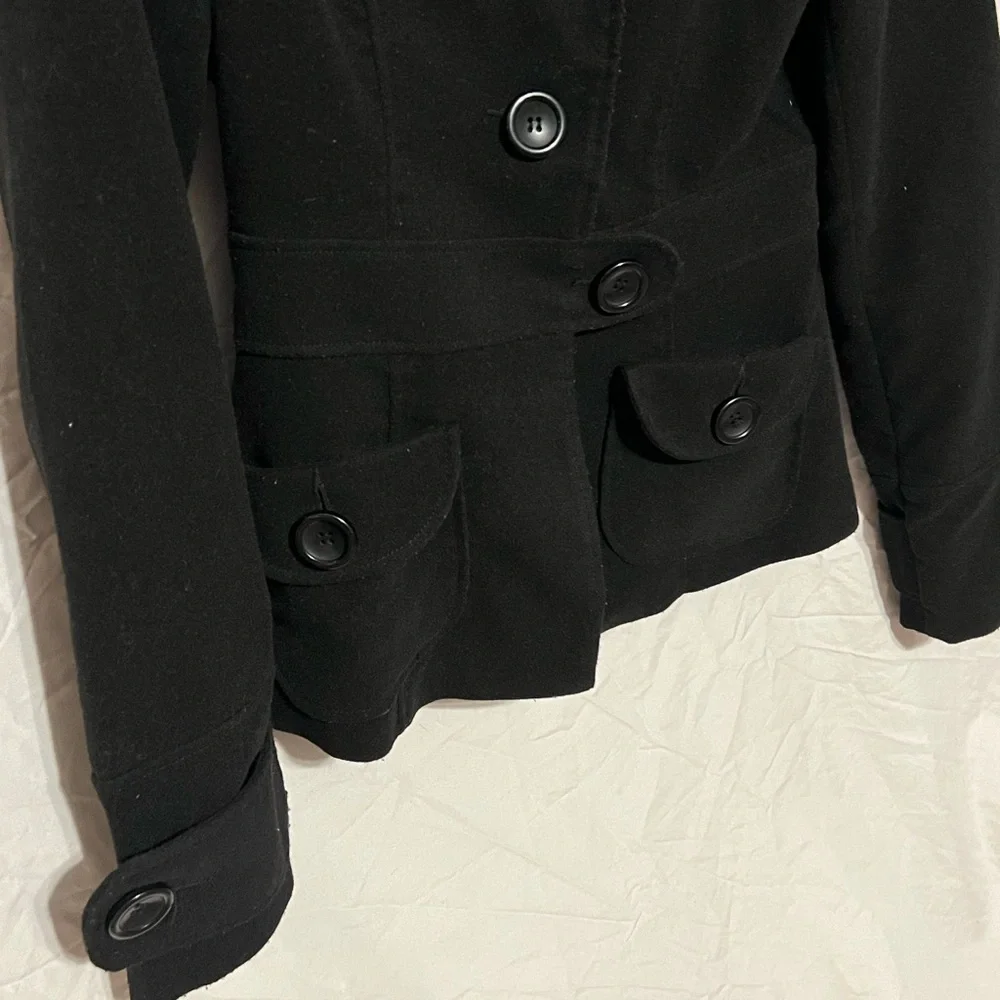 Sz S Jack by BB Dakota hip length black jacket pea coat - Picture 9 of 10